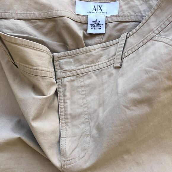 Armani Exchange Khaki Gaucho Crop Pants - Picture 3 of 3